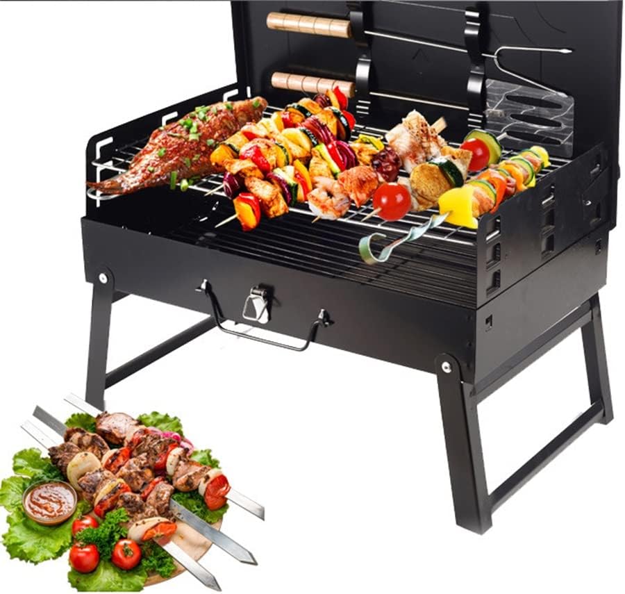 wskdhd outdoor portable charcoal grill folding box barbecue grill grill self service bbq bbq 3