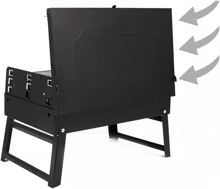 WSKDHD Outdoor Portable Charcoal Grill Folding Box Barbecue Grill Grill Self-service BBQ BBQ