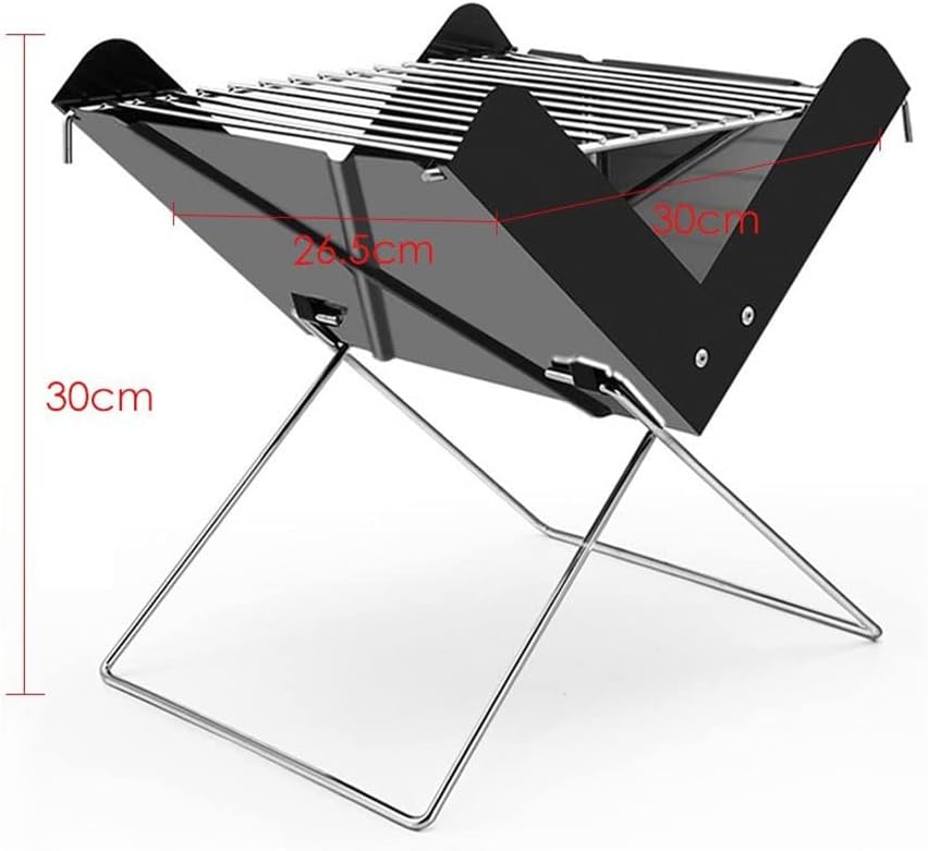 WSKDHD Stainless Steel Grill X-shaped Foldable Bbq Stove Portable Barbecue Oven Outdoor Camping Picnic Charcoal Carbon Baking Grill